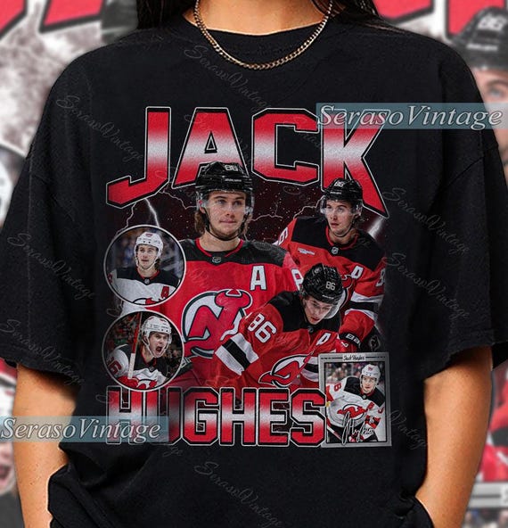 Jack Hughes shirt, New Jersey Hockey Sweatshirt, Hockey Fan Shirt, Hughes t-shirt, Bootleg Rap tee, Hockey player tshirt