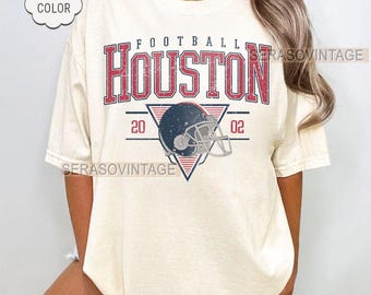 Maglietta da football Houston Comfort Colors, maglia da football Houston, maglietta da football Comfort Colors per mamma, vestibilità comoda oversize, maglietta da giorno della partita