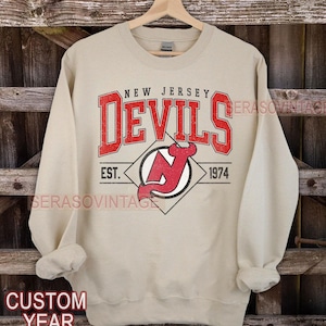 Neues Jersey Teufel Sweatshirt | New Jersey Devils Merch | Neues Jersey Hockeytrikot | Benutzerdefinierte New Jersey Hockey-T-Shirt | Hockey Mama Papa Geschenk