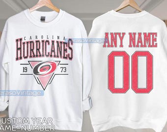 Personalized Carolina Hurricanes Sweatshirt, Carolina Hurricanes shirt, Carolina Hockey shirt, Custom Hockey Shirt, Hockey Number Shirt