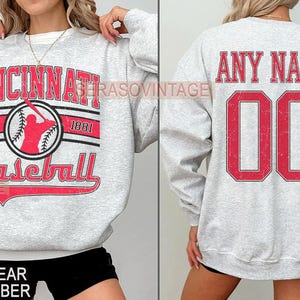 Personalized Cincinnati Baseball sweatshirt, Cincinnati baseball Crewneck, Cincinnati baseball shirt, Custom Baseball, Baseball Number Tee