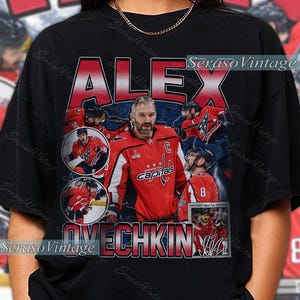 Chemise Alex Ovechkin, sweat-shirt de hockey Washington, chemise de fan de hockey, t-shirt Ovechkin, t-shirt de rap bootleg, t-shirt de joueur de hockey