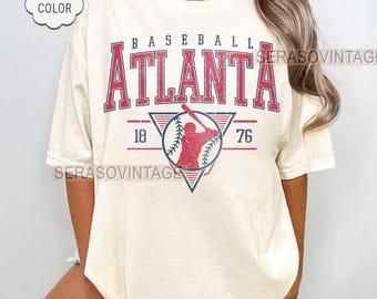 Comfort color Atlanta baseball tee, baseball Shirt, Comfort Color Baseball shirt, Baseball Mom, Atlanta Baseball Sweatshirt