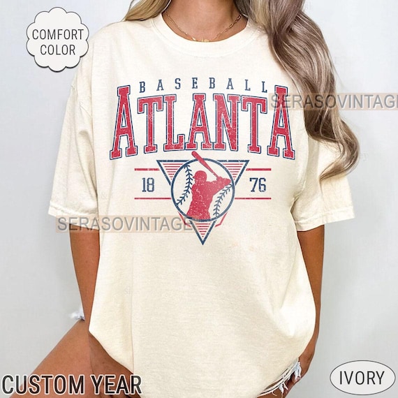 Comfort color Atlanta baseball tee, baseball Shirt, Comfort Color Baseball shirt, Baseball Mom, Atlanta Baseball Sweatshirt