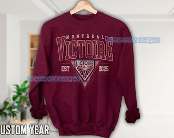 Montreal Victoire Sweatshirt, Vintage Victoire Rundhalsausschnitt, Montreal Hockey Fan-Shirt, Hockey Frauen Sweatshirt, Vintage Victoire Sweatshirt