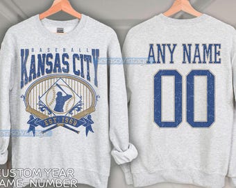 Custom Kansas City Baseball shirt, Kansas City baseball shirt, Kansas City baseball tee, Custom Baseball Shirt, Personalized Baseball Number