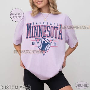 Comfort color Minnesota baseball tee, baseball Shirt, Comfort Color Baseball shirt, Baseball Mom, Minnesota Baseball Sweatshirt