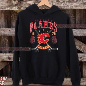 Calgary Flames Hoodie, Vintage Flames sweatshirt, Calgary Hockey Fan shirt, Hockey tshirt, Flames Sweater Crewneck