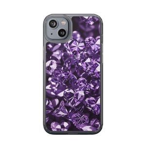 Purple Glitter Heart iPhone Case: Sparkly Crystal Love Cover