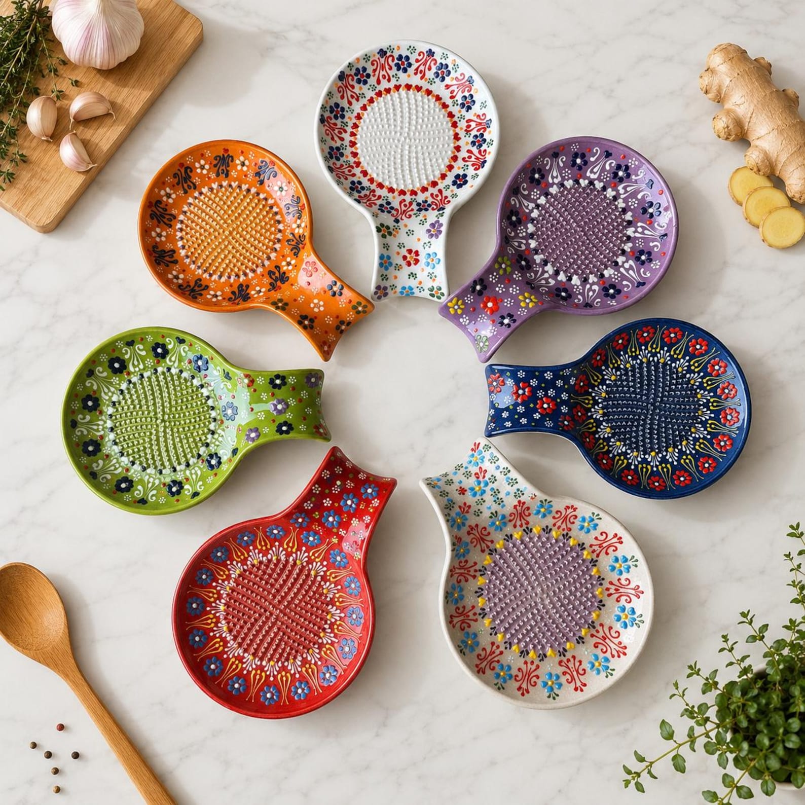 Handmade Ceramic Garlic Grater & Spoon Rest