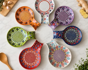 Handmade Ceramic Garlic Grater & Spoon Rest | Pottery Garlic Plate | Kitchen Spoon Holder | Unique Handmade Kitchen Gift