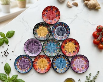 Handmade Ceramic Garlic Grater Plate – Colorful Kitchen Tool