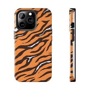 Coque pour portable à imprimé tigre | Étui portefeuille fin | Housse durable personnalisée | Cuir personnalisé fait main | Style esthétique Safari