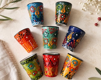 Handmade Shot Glass, Ceramic Shot Glass, Hand Painted Shot, Universal Shot Glass, Tequila Shot Glass, Colorful Pottery Shot Glass Gift