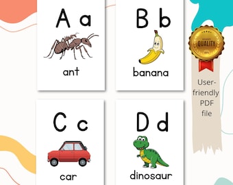 Alphabet posters, education flashcards, classroom posters