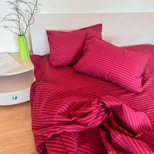 Bedding set, Soft Cotton Bed Linen, Queen Size Sheets, Cozy Bedroom Decor