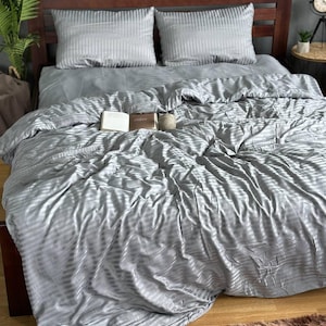 Satin Bedding Set | Soft Luxury Duvet Cover + Sheets + Pillowcases | Twin, Full, Queen Sizes | Gift for Home | Handmade in Ukraine image 8