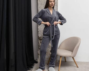 vealur Pajama set for Women, Soft Sleepwear, 2-Piece loungewear, Comfortable Nightwear