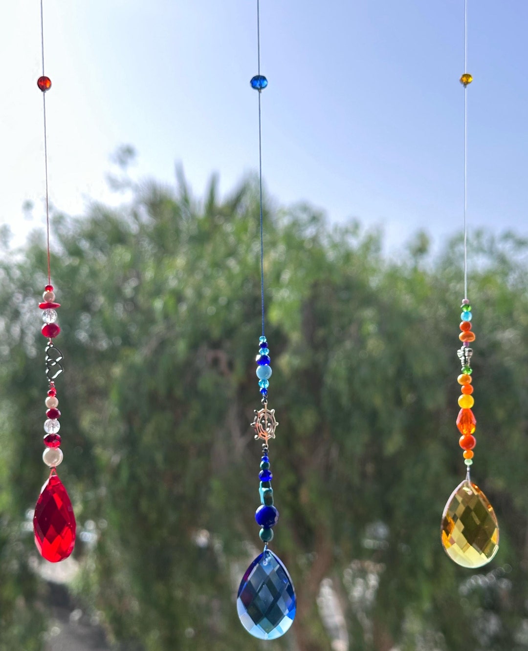 Handmade Crystal Suncatcher, Boho Rainbow Maker for Window and Garden ...