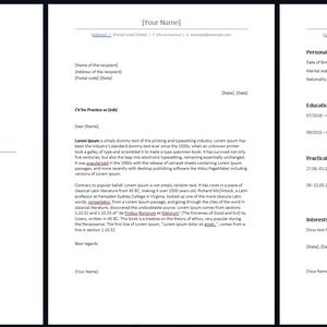 May include: A black and white resume template with a placeholder for a profile picture, contact information, and a section for work experience.