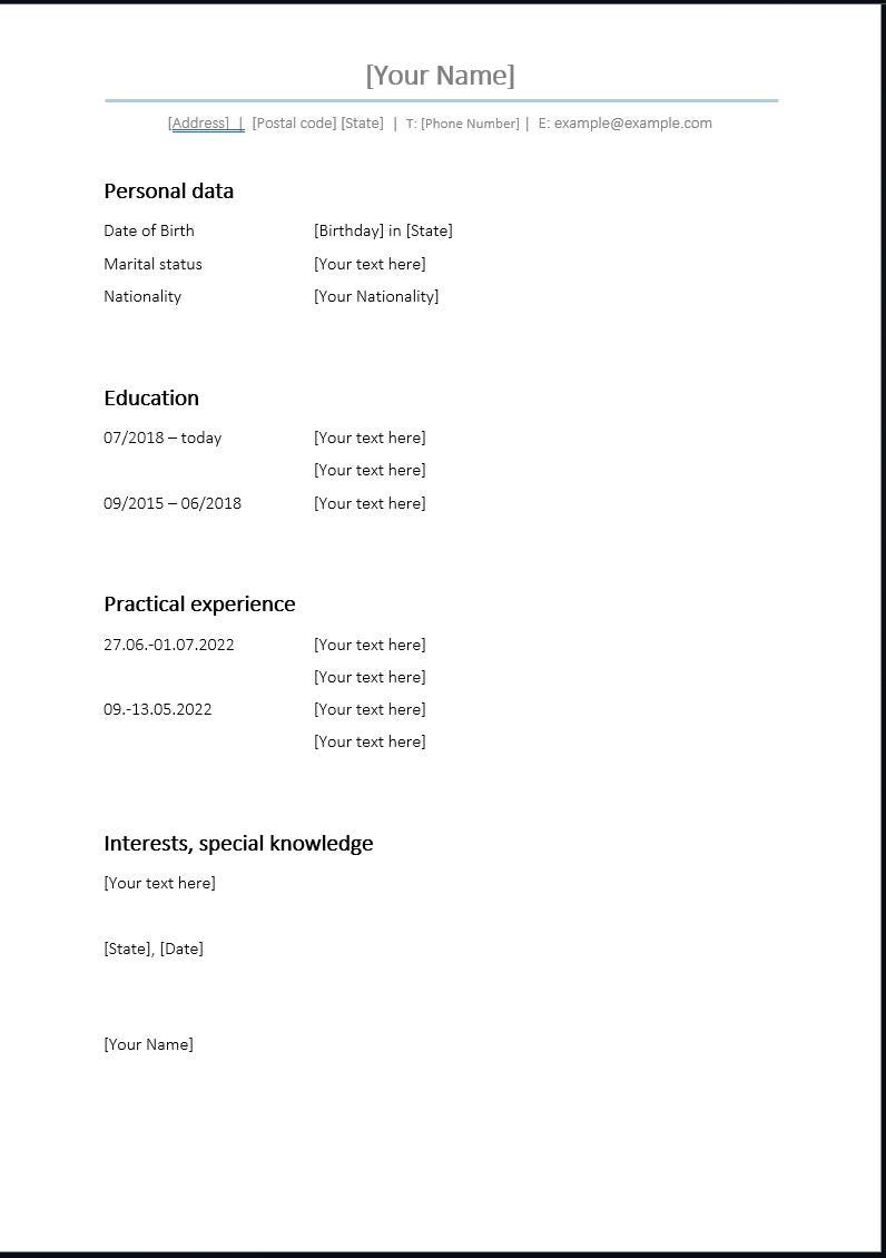 CV & Resume Template Word, Pages, Google Docs, ATS Resume, ATS Cv ...