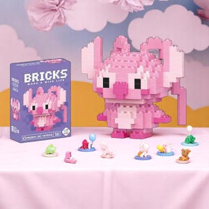 Juego de bloques de construcción de personajes de Lilo & Stitch y Pikachu – Juguete de ladrillos de dibujos animados de anime – Regalo para niños y fans