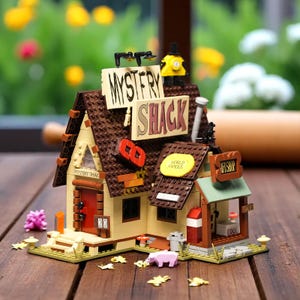 Maqueta de Cabaña Misteriosa: Kit de construcción de casas de Gravity Falls de 1030 piezas para niños y adultos