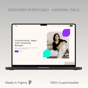 Portfolio Website Template for Designers and Freelancers, Minimal Design Portfolio, Creative Design Portfolio, Figma Template