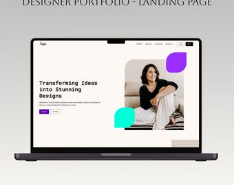 Szablon witryny portfolio dla projektantów i freelancerów, minimalistyczne portfolio projektowe, kreatywne portfolio projektowe, szablon Figma