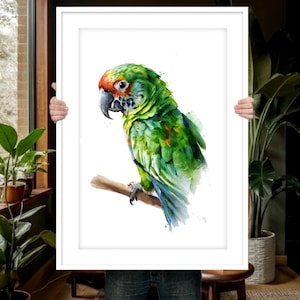 Custom PARROT portrait Watercolor parrot painting Custom pet portrait Parrot lover gift Pet memorial gift Cockatoo portrait personalized