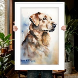 Custom Watercolor Dog Portrait: Hand-Painted Pet Memorial