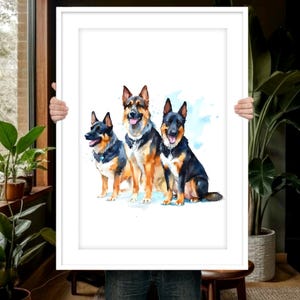 Multi dog portrait Watercolor multi pet painting Multi pet portrait from photo Custom dog portrait painting Pet memorial gift Dog memorial