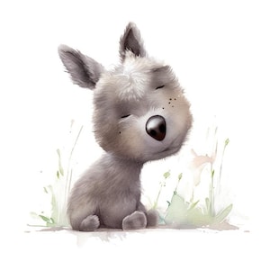 Decorazioni murali per cameretta con animali acquerellati, cameretta unisex, decorazioni per cameretta, dipinti con cani, regalo per la mamma, stampe di animali, regalo di compleanno