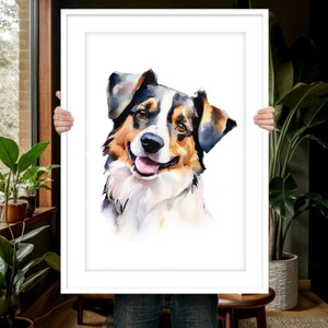 Pet Portrait Custom, Custom Pet Painting, Dog Painting, Hand Painted Watercolor Dog Portrait, Pet Memorial Gift, Watercolor Dog Portrait
