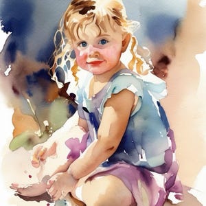 Dipinto ad acquerello per bambini, ritratto ad acquerello per bambini, ritratto di bambino dipinto a mano, ritratto di bambini, regalo per la mamma, ritratto di famiglia, regalo di compleanno