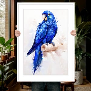 Custom Parrot Portrait, Parrot Painting Watercolor, Blue parrot Painting, Parrot lovers gift, Cockatoo painting custom, Custom Pet Portrait