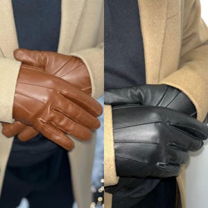 Rękawiczki GladiWears Luxury Sheepskin Leather – wodoodporne i wiatroodporne, kompatybilne z ekranami dotykowymi dla mężczyzn