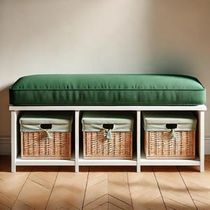 Custom Linen Bench Cushion Cover – Zippered Window Seat Pad