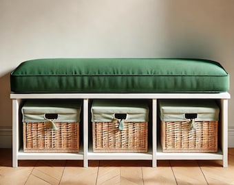 Custom Linen Bench Cushion Cover – Zippered Window Seat Pad