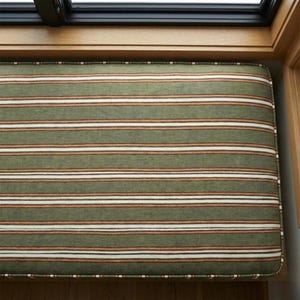 3” Custom Indoor Bench Cushion | Made to Measure Striped Upholstered Seat Pad | Comfortable Built-In Bench Cushion