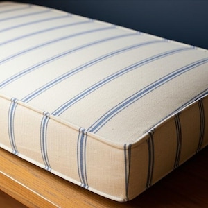 3" Thickness Custom Linen Bench Cushion With Foam, Comfy Window Seat Cushion, Indoor Reading Nook Cushion, Floor Cushion, Daybed Cover