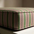 Custom Bench Cushion 3 Inch Thick, Striped Upholstered Seat Cushion, Linen Texture Bench Pad, Made to Measure Cushion
