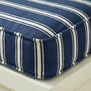 2” Slim Custom Indoor Bench Cushion | Striped Seat Pad | Made to Measure