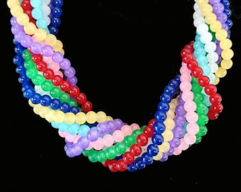 Round Glass Beads, Jade Style, 8mm / 100pcs, 6mm/ 140pcs , DIY Jewellery Making