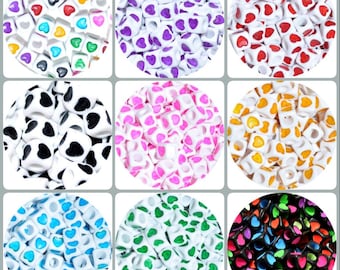 7 mm veelkleurige acryl hartvormige kubuskralen voor DIY CraftSupplies, sieraden maken
