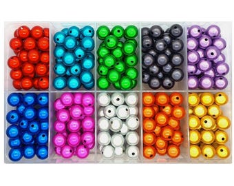 12mm 3D Illusion Acrylic Miracle Beads, a box of 160pcs  (16pcs x 10 colours), Jewellery Making Craft Supplies