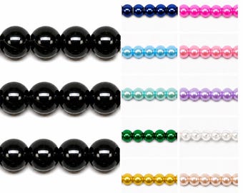 Imitation Pearl Glass Beads: 100pcs 8mm Round Faux Pearls- DIY Jewellery Making