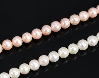 Freshwater Pearl Beads no modification - 7-8mm Round Beads, Jewellery Making