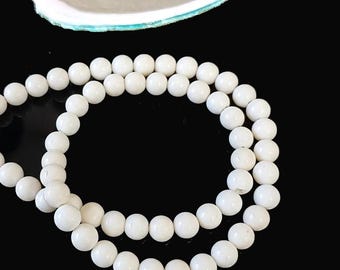 Natuurlijke ronde witte koraal edelsteenkralen, 7 mm, 5,5 mm, 4,5 mm, handgemaakte sieraden maken