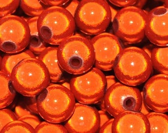 4-12 mm Round Orange Illusion Miracle Acrylic beads for DIY Handcraft or Jewellery Making